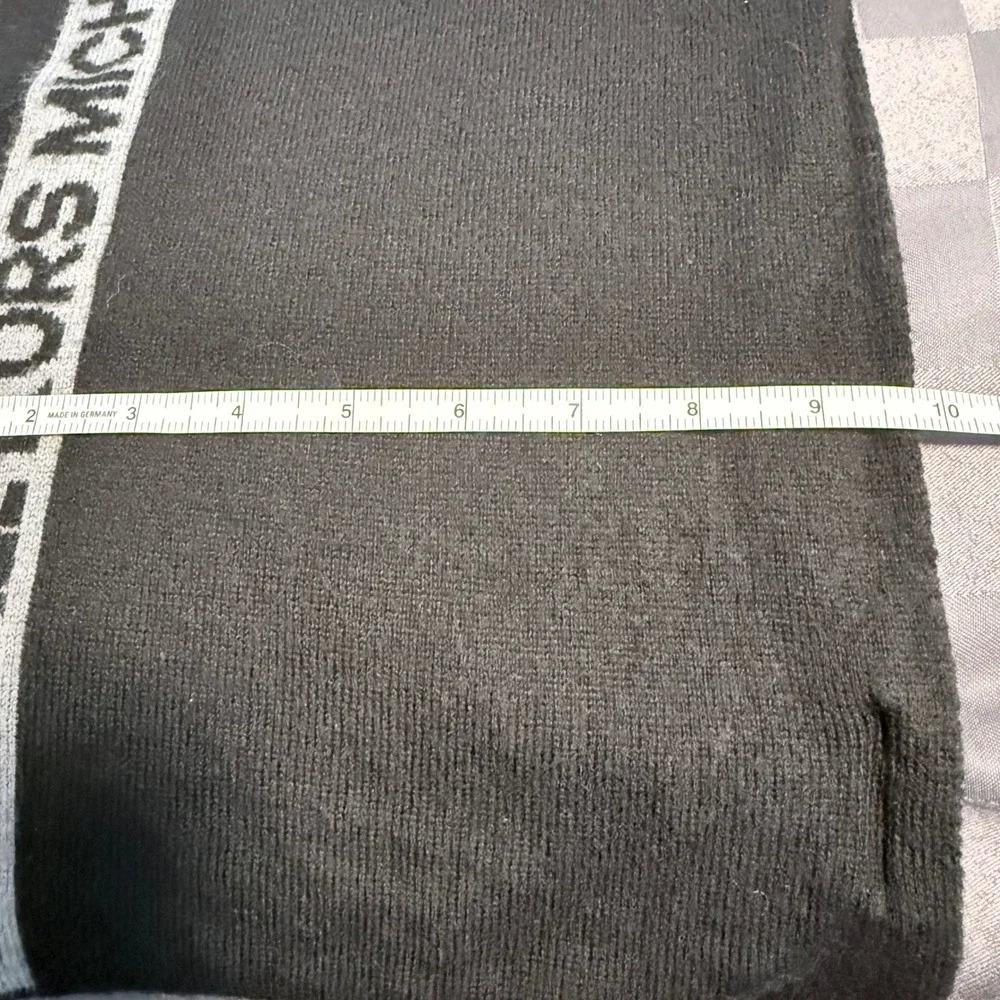 Michael Kors Reversible Logo Scarf Black Gray Knit 70